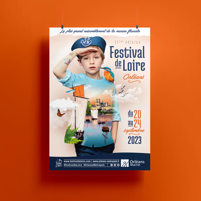 création graphique affiche visuel festival de Loire événement campagne d'affichage Orléans mairie agence de communication