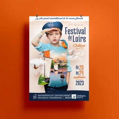 création graphique affiche visuel festival de Loire événement campagne d'affichage Orléans mairie agence de communication
