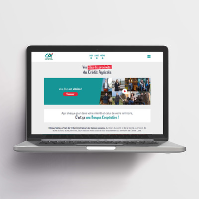 création conception maquette de site développement web crédit agricole portraits agence de communication