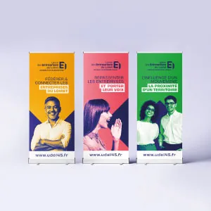 roll-ups pour salon communication Loiret exposition signalétique kakémonos