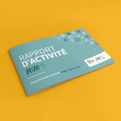création mise en page rapport d'activité brochure agence régionale santé Centre-Val de Loire