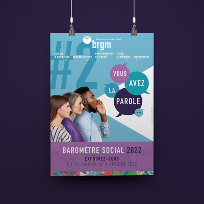 création visuel campagne d'affichage interne brgm entreprise agence de communication newsletter