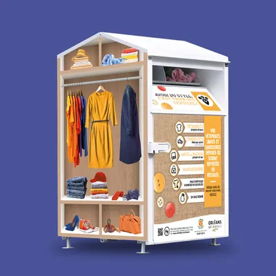 création graphique habillage bornes textiles Orléans Métropole agence de communication