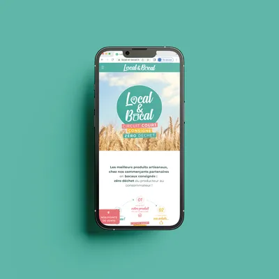 conception interface site développement web local&bocal produits alimentaires site vitrine Orléans agence de communication